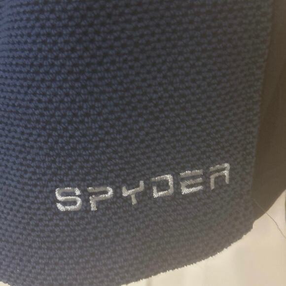 SPYDER Boundless Half Zip Hooded Waffle Knit  Sweater Frontier Blue Size Large - Picture 11 of 13